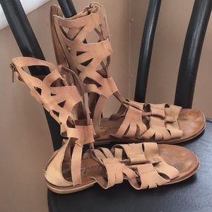 Free People gladiator Sandler brown leather size 7 womens